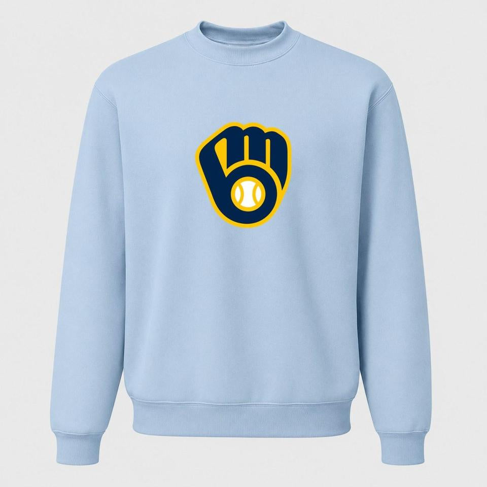 Men's Milwaukee Brewers Crewneck Sweatshirt - Sky Blue
