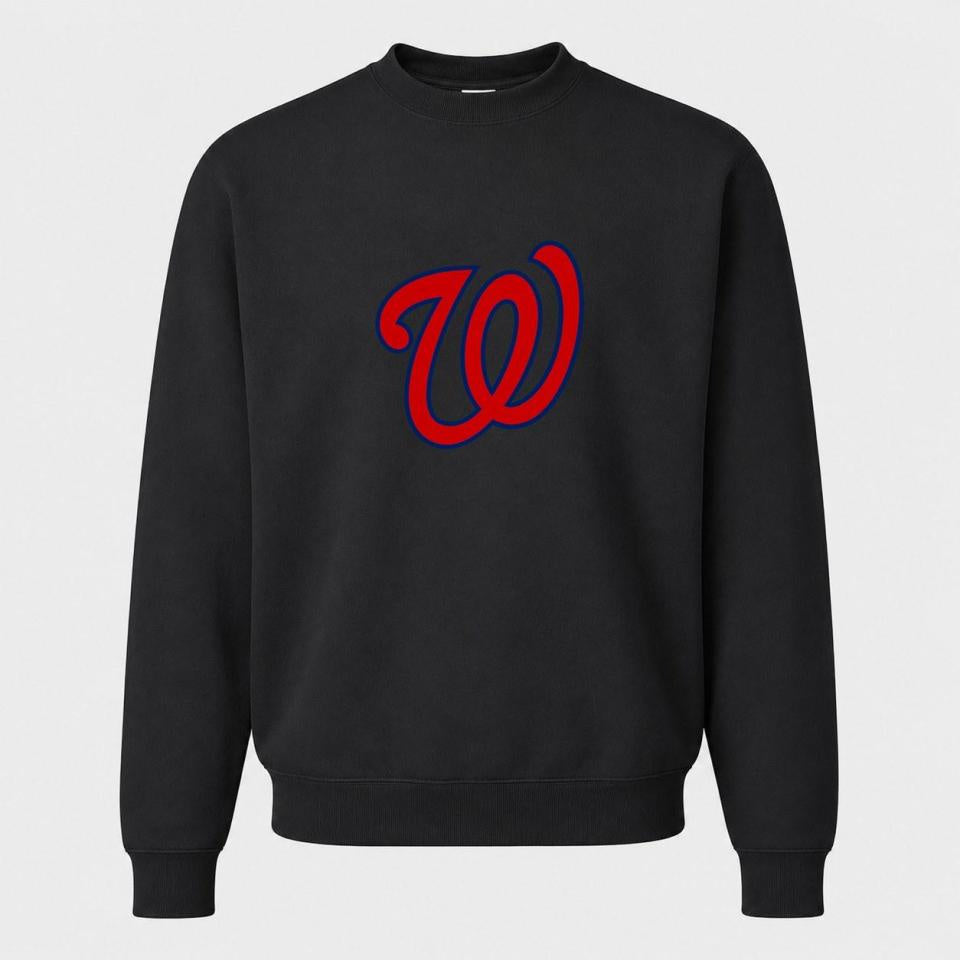Men's Washington Nationals Crewneck Sweatshirt - Black