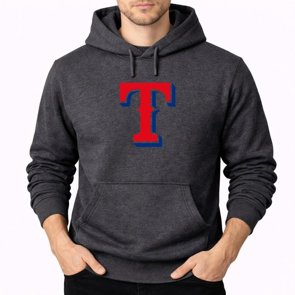 Men's Texas Rangers Pullover Hoodie - Charcoal