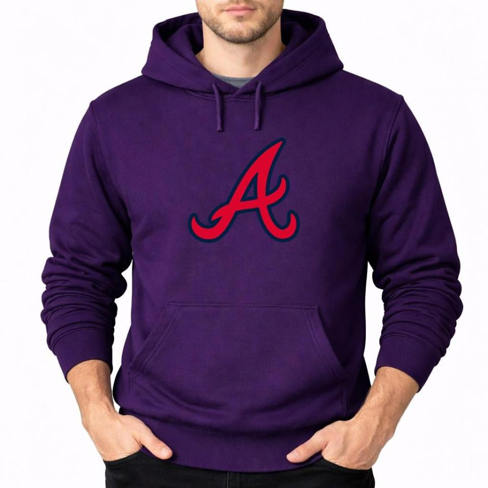 Men's Atlanta Braves Pullover Hoodie - Purple