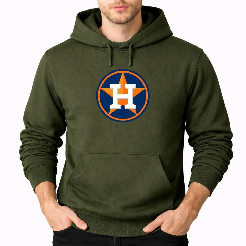 Men's Houston Astros Pullover Hoodie - Army Green