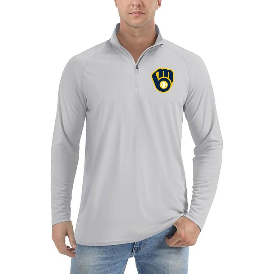 Men's Milwaukee Brewers Polyester Polo - Navy