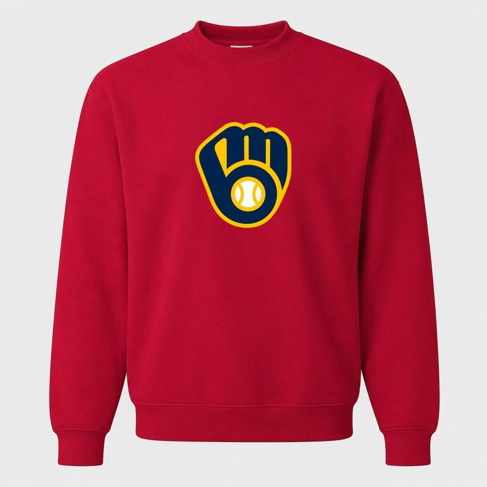 Men's Milwaukee Brewers Crewneck Sweatshirt - Red