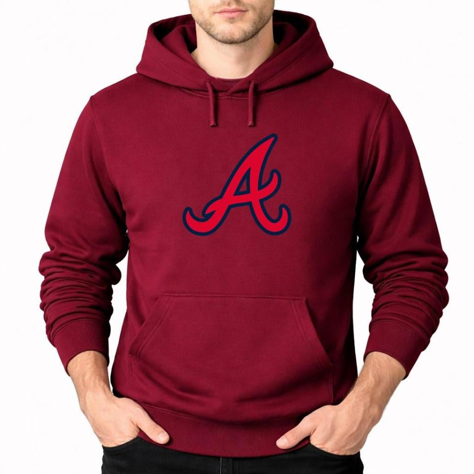 Men's Atlanta Braves Pullover Hoodie - Burgundy
