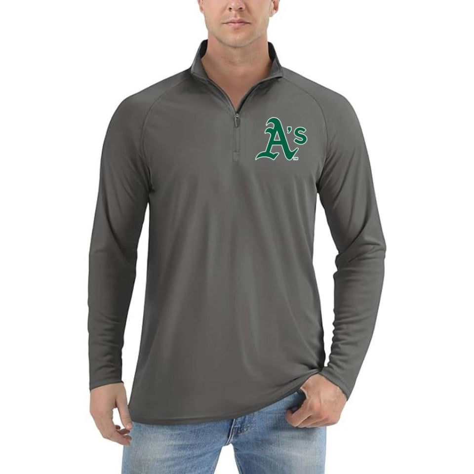 Men's Oakland Athletics Polyester Polo - Charcoal