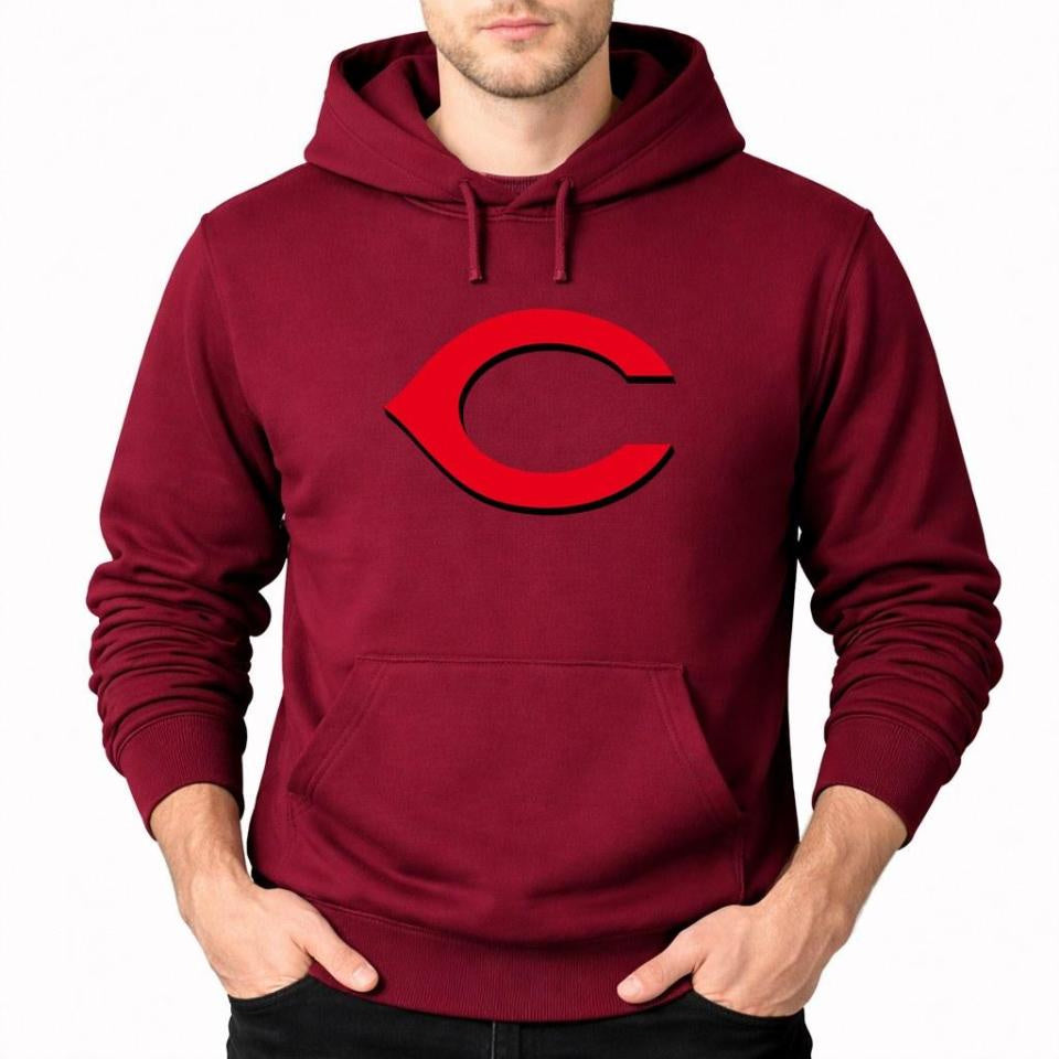 Men's Cincinnati Reds Pullover Hoodie - Burgundy