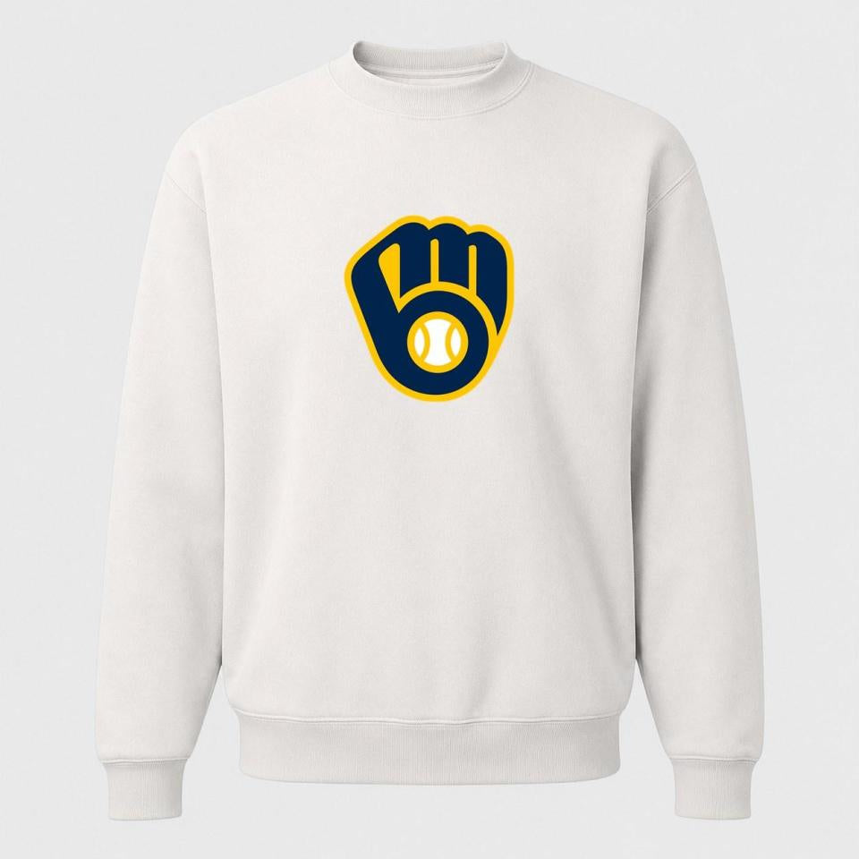 Men's Milwaukee Brewers Crewneck Sweatshirt - White
