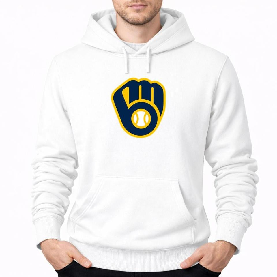 Men's Milwaukee Brewers Pullover Hoodie - White