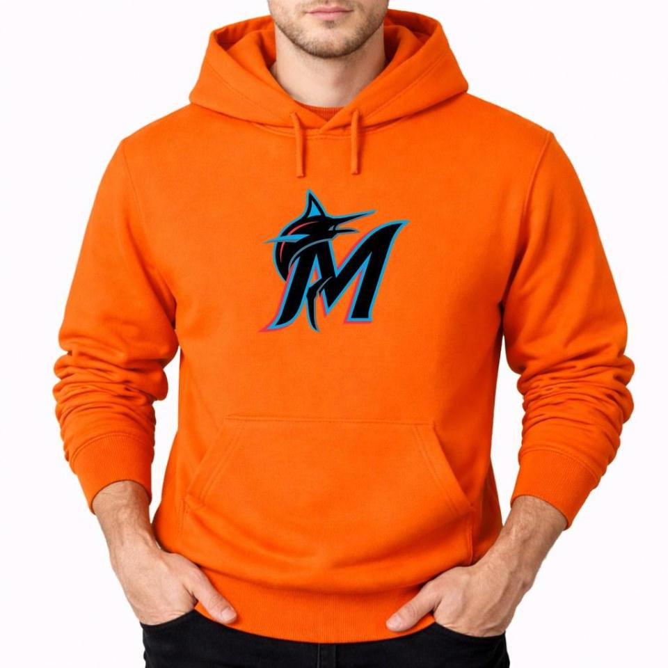 Men's Miami Marlins Pullover Hoodie - Orange
