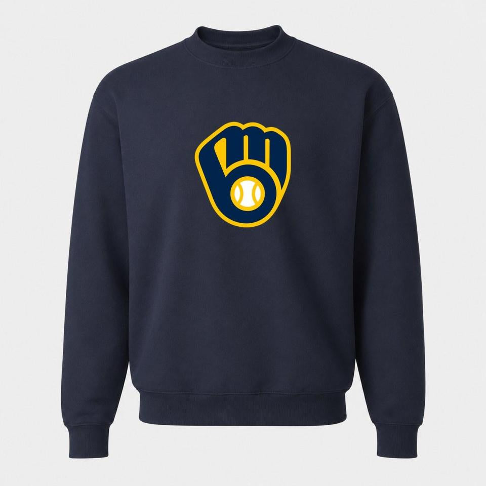 Men's Milwaukee Brewers Crewneck Sweatshirt - Navy
