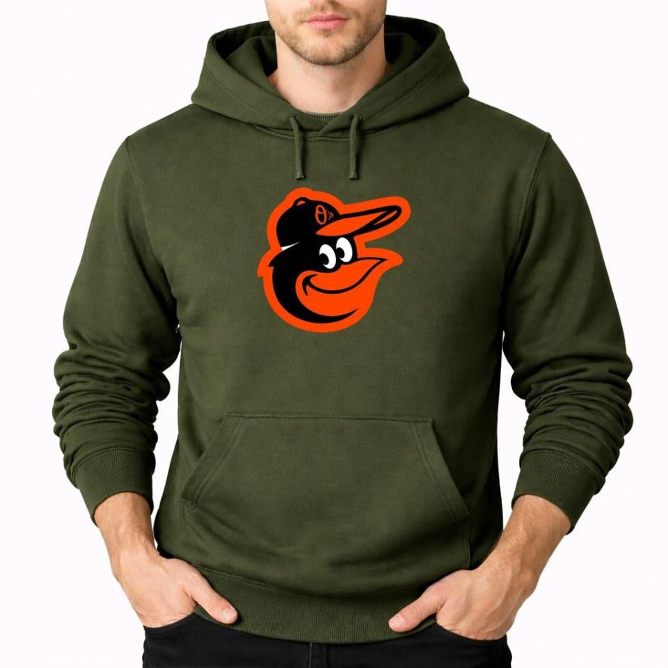Men's Baltimore Orioles Pullover Hoodie - Army Green