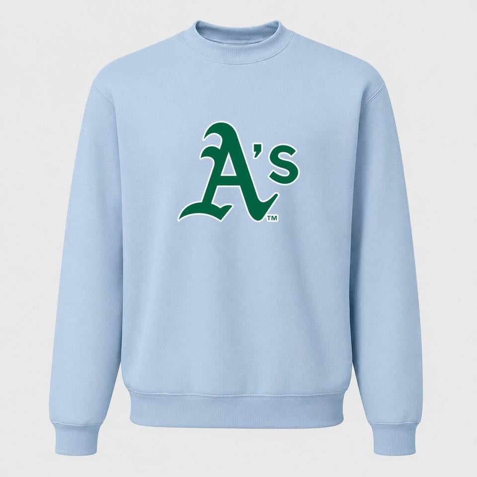 Men's Oakland Athletics Crewneck Sweatshirt - Sky Blue