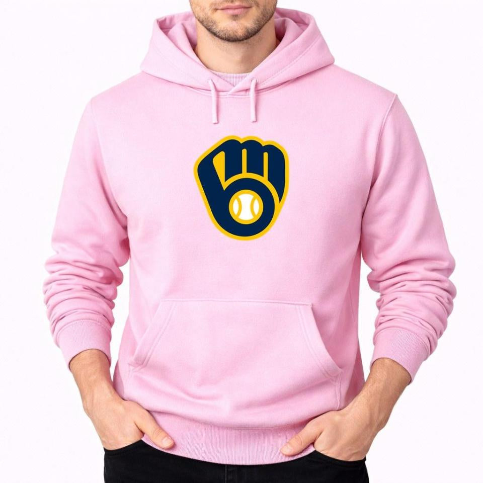Men's Milwaukee Brewers Pullover Hoodie - Pink