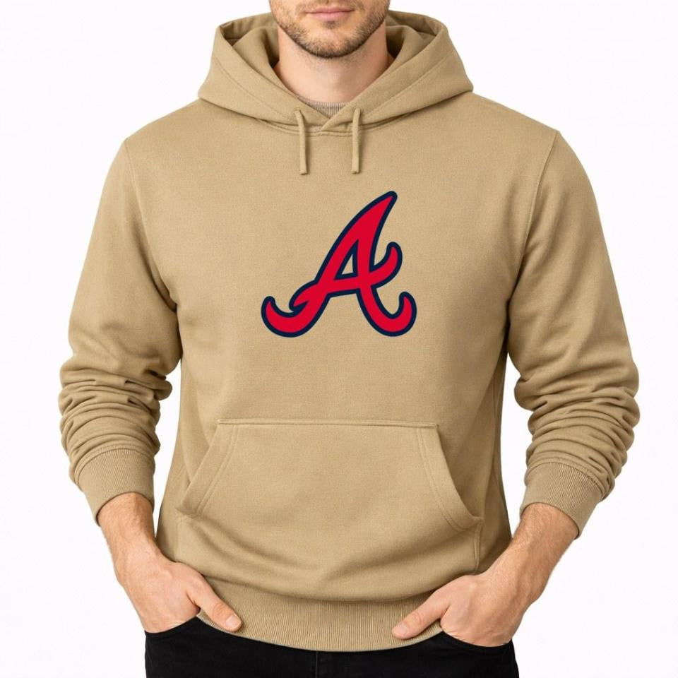Men's Atlanta Braves Pullover Hoodie - Tan