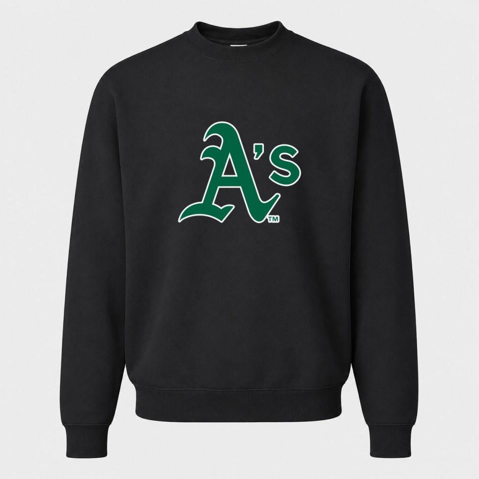 Men's Oakland Athletics Crewneck Sweatshirt - Black