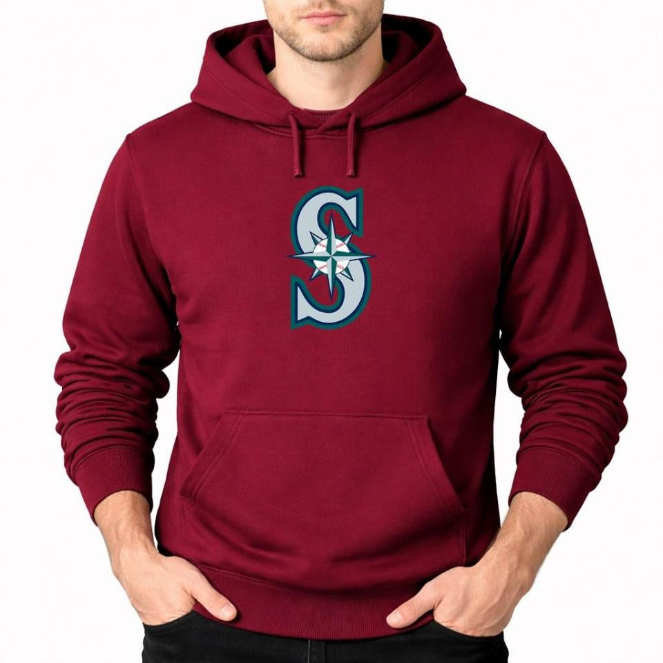 Men's Seattle Mariners Pullover Hoodie - Burgundy