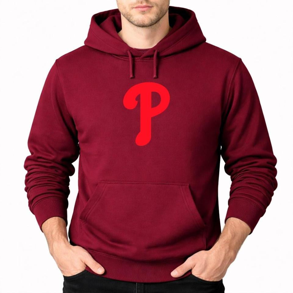 Men's Philadelphia Phillies Pullover Hoodie - Burgundy