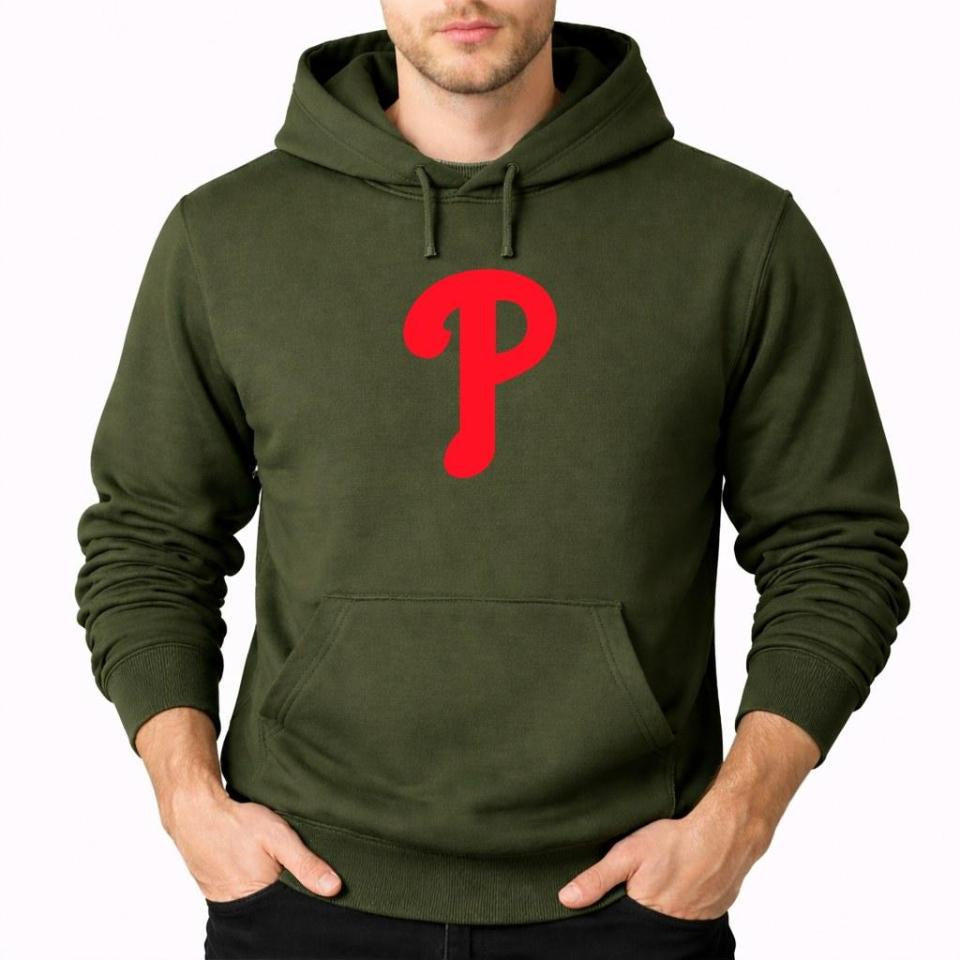 Men's Philadelphia Phillies Pullover Hoodie - Army Green