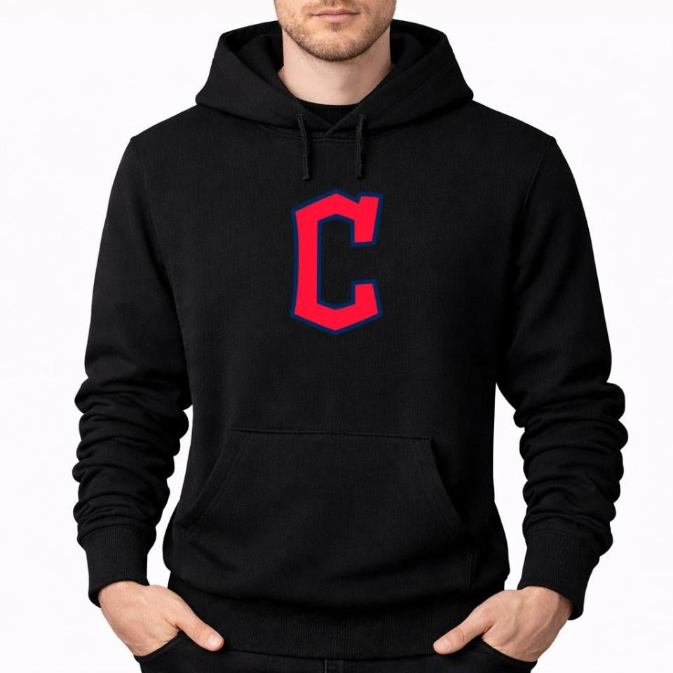 Men's Cleveland Guardians Pullover Hoodie - Black