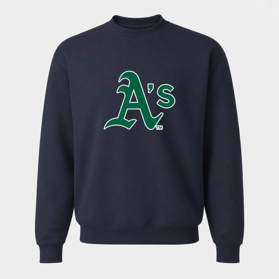 Men's Oakland Athletics Crewneck Sweatshirt - Navy