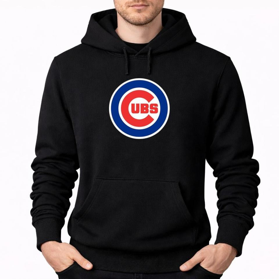 Men's Chicago Cubs Pullover Hoodie - Black