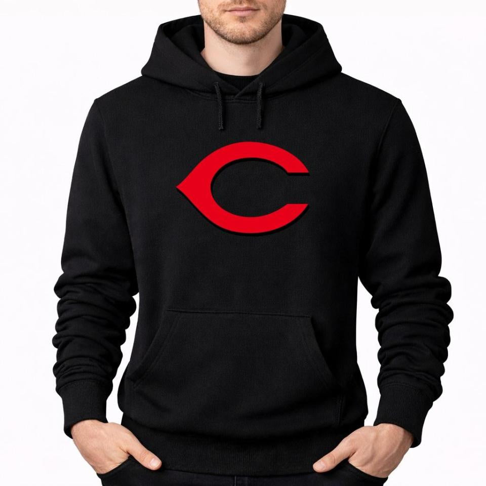 Men's Cincinnati Reds Pullover Hoodie - Black
