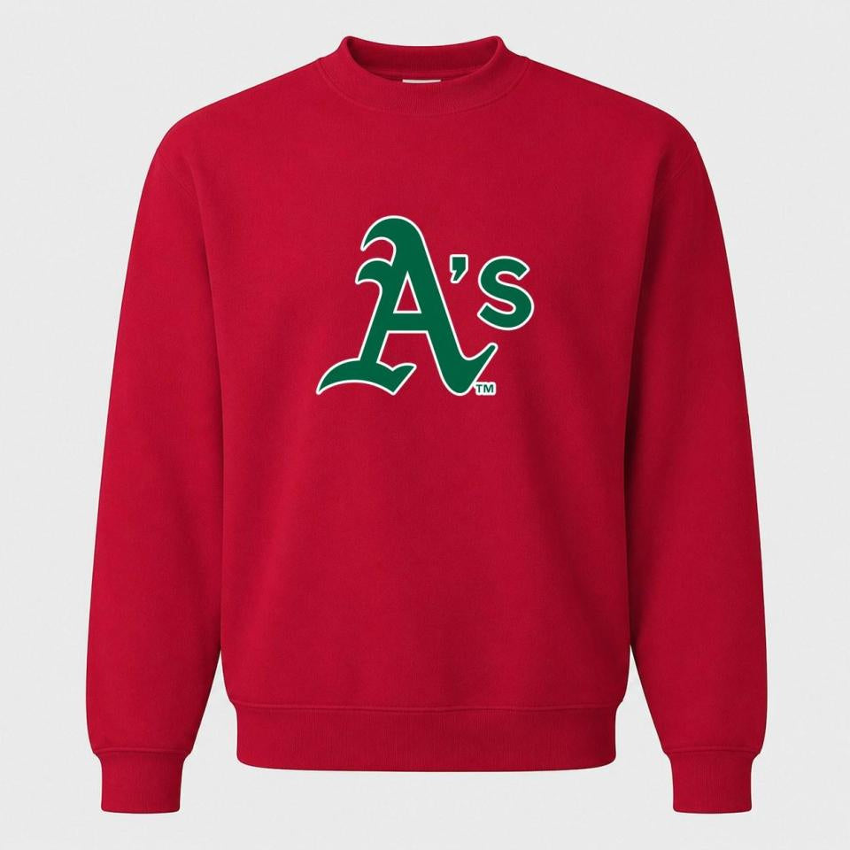 Men's Oakland Athletics Crewneck Sweatshirt - Red