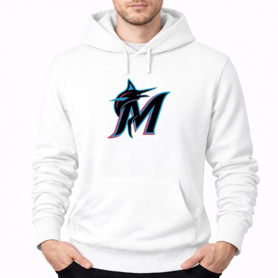 Men's Miami Marlins Pullover Hoodie - White