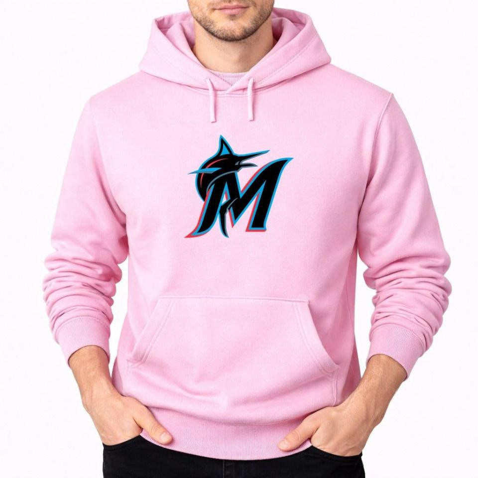 Men's Miami Marlins Pullover Hoodie - Pink