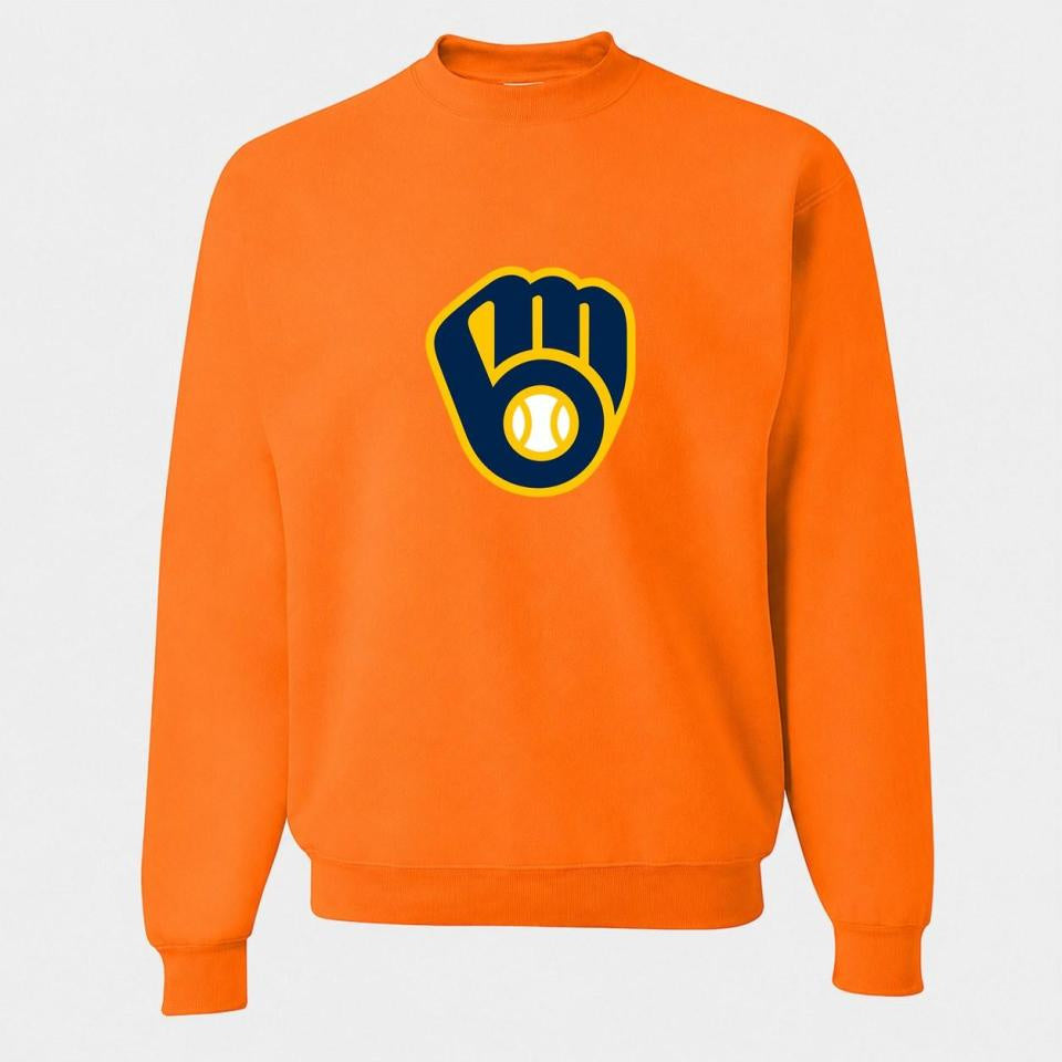 Men's Milwaukee Brewers Crewneck Sweatshirt - Orange