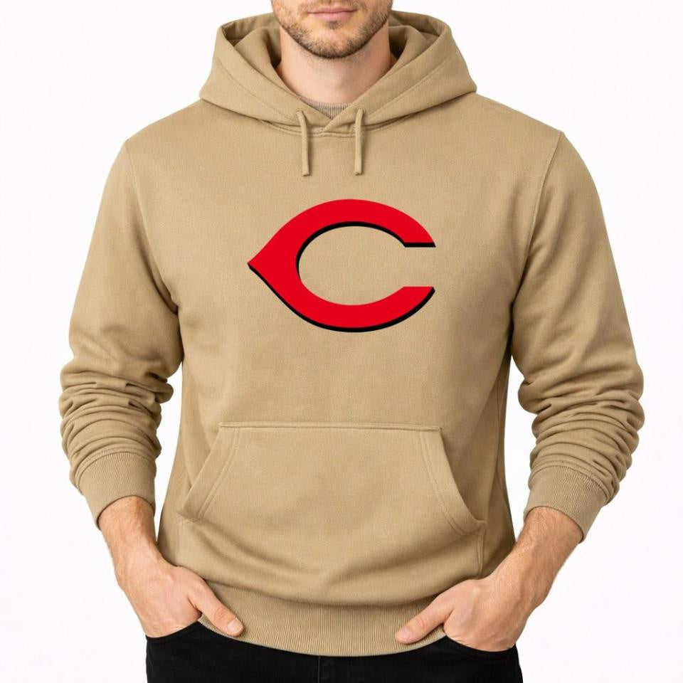 Men's Cincinnati Reds Pullover Hoodie - Tan