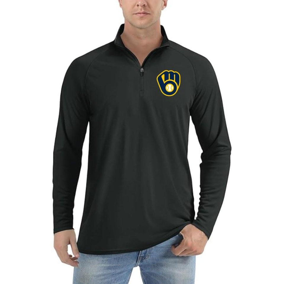 Men's Milwaukee Brewers Polyester Polo - Black