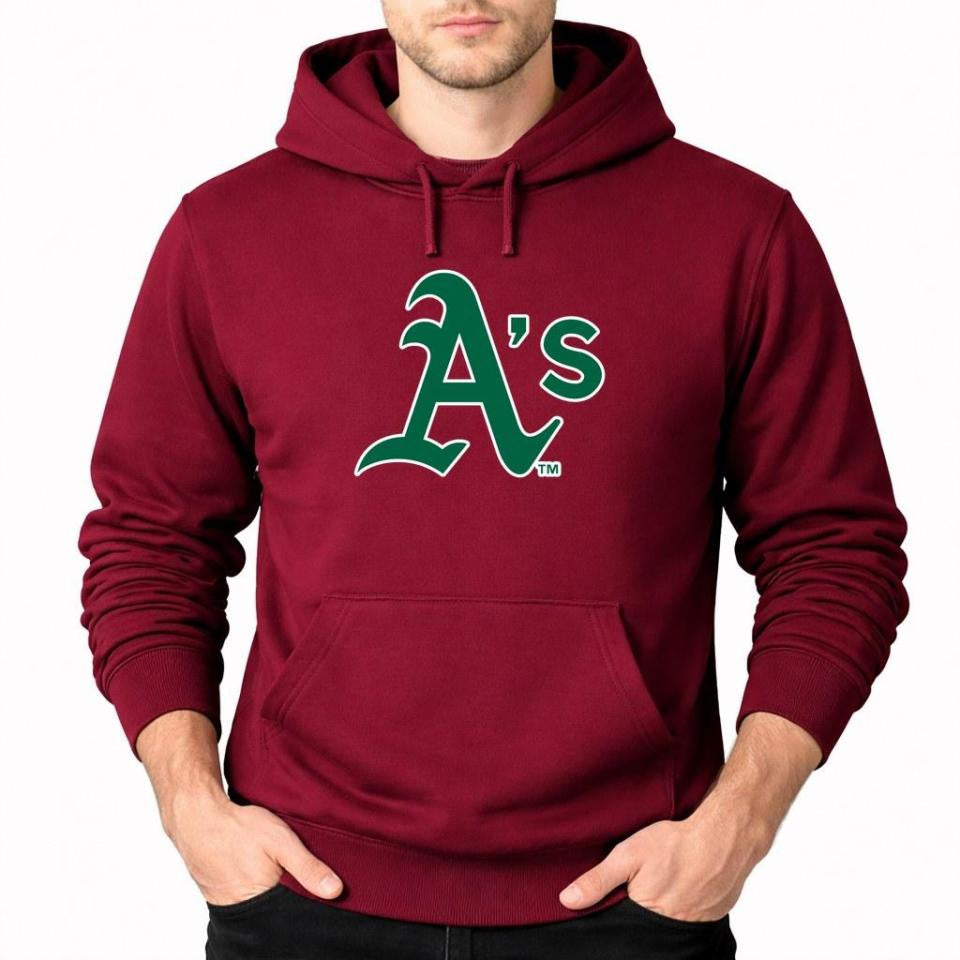 Men's Oakland Athletics Pullover Hoodie - Burgundy