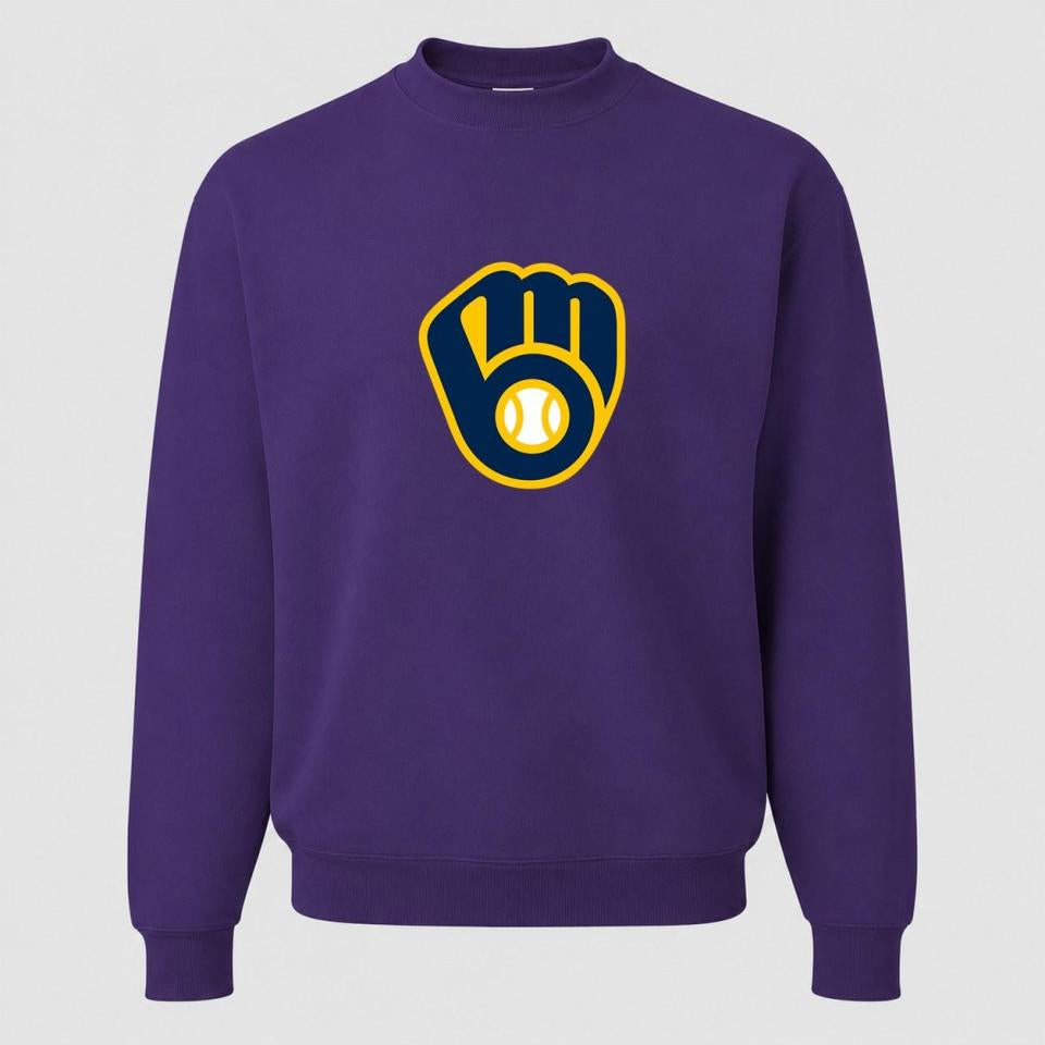 Men's Milwaukee Brewers Crewneck Sweatshirt - Purple