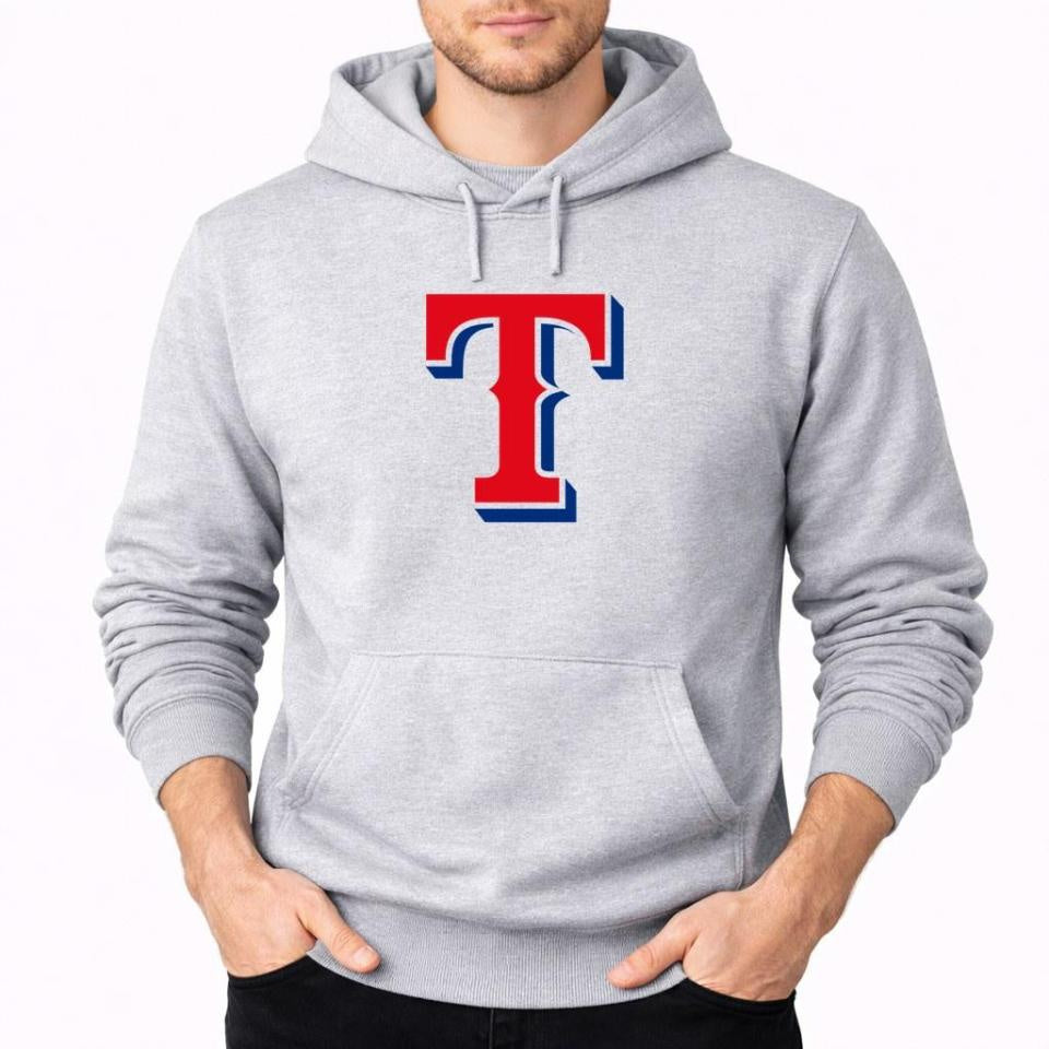 Men's Texas Rangers Pullover Hoodie - Gray
