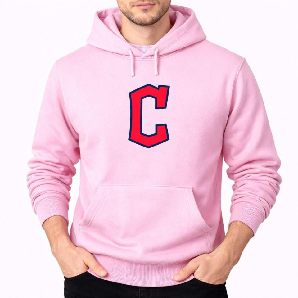 Men's Cleveland Guardians Pullover Hoodie - Pink