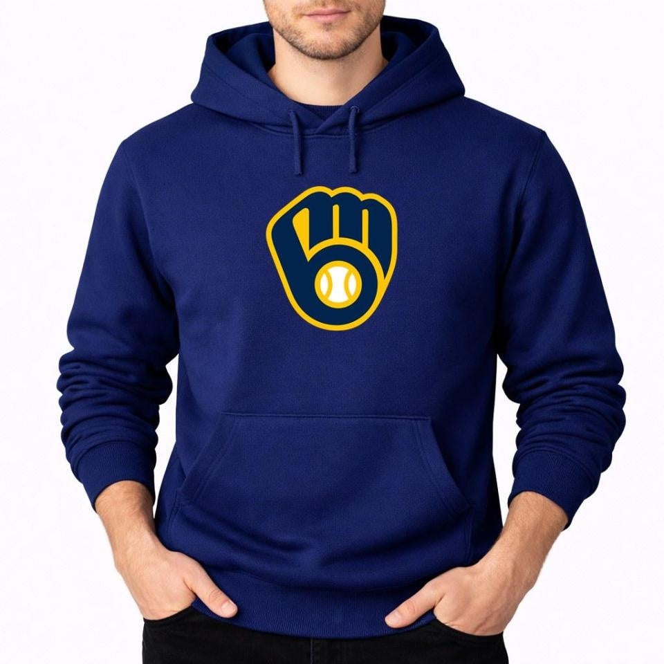 Men's Milwaukee Brewers Pullover Hoodie - Navy