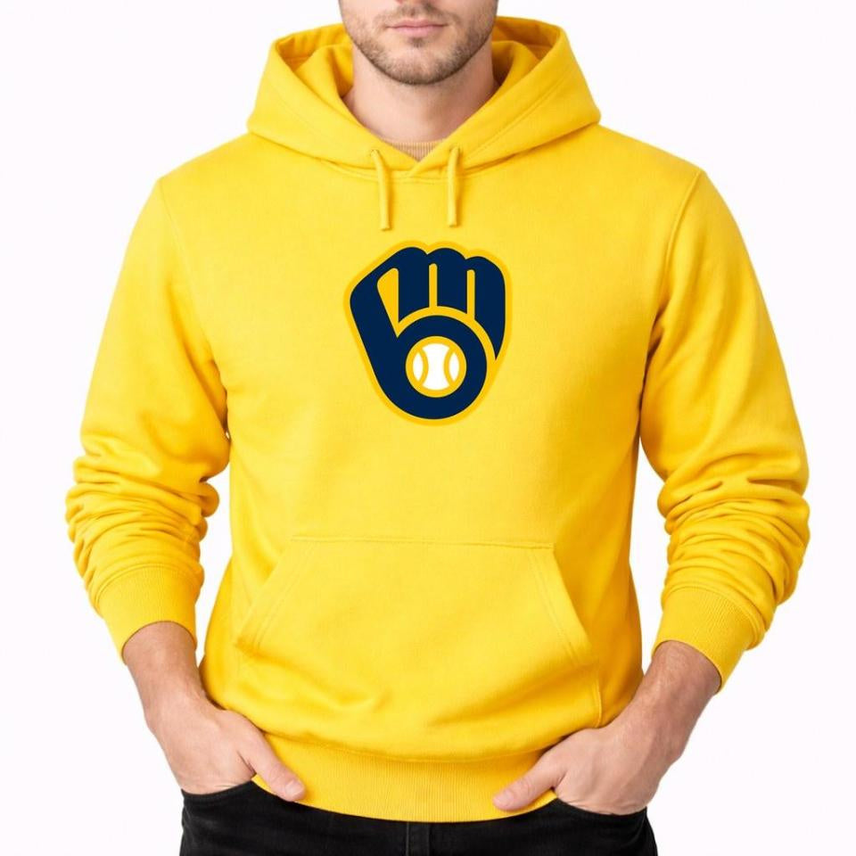 Men's Milwaukee Brewers Pullover Hoodie - Yellow