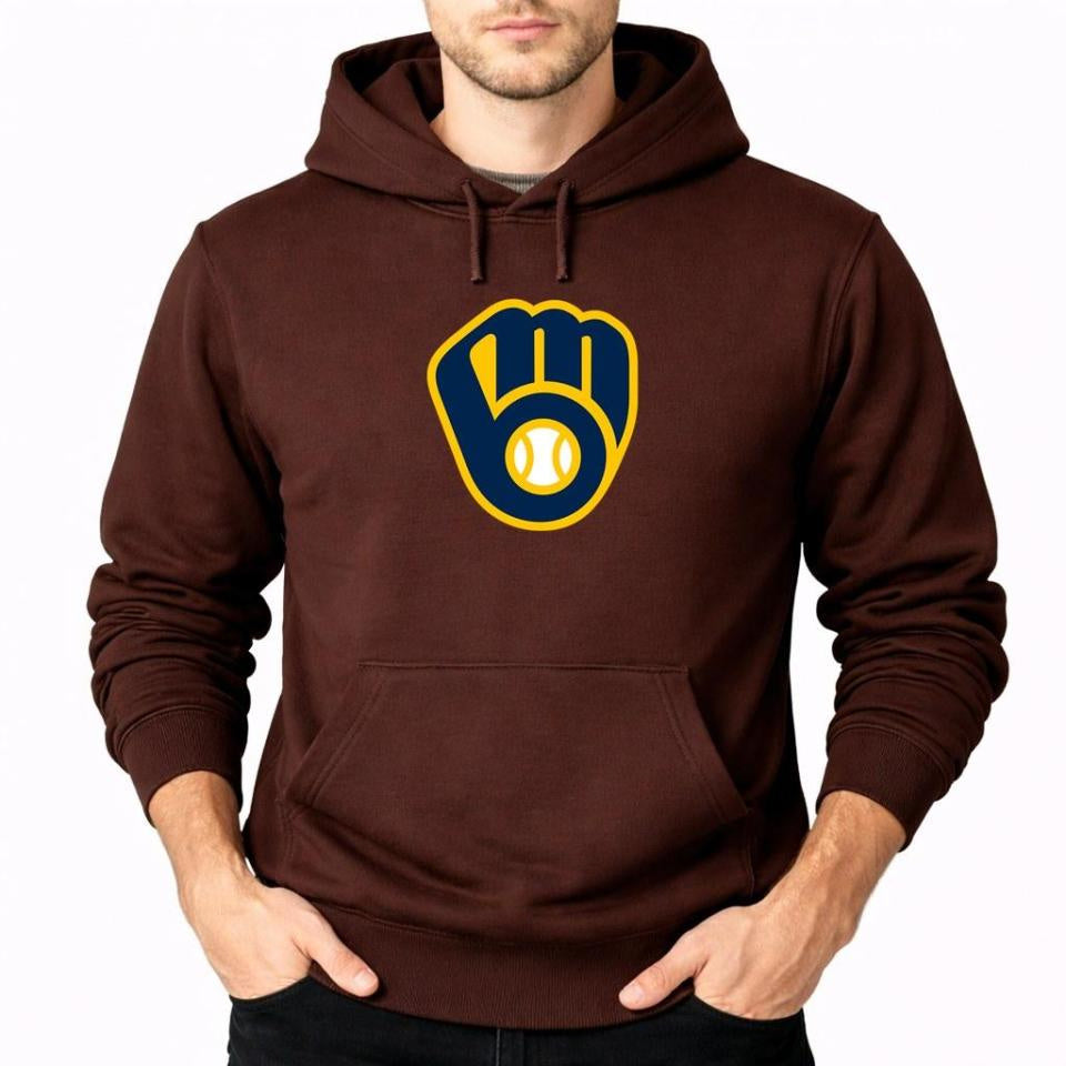 Men's Milwaukee Brewers Pullover Hoodie - Brown