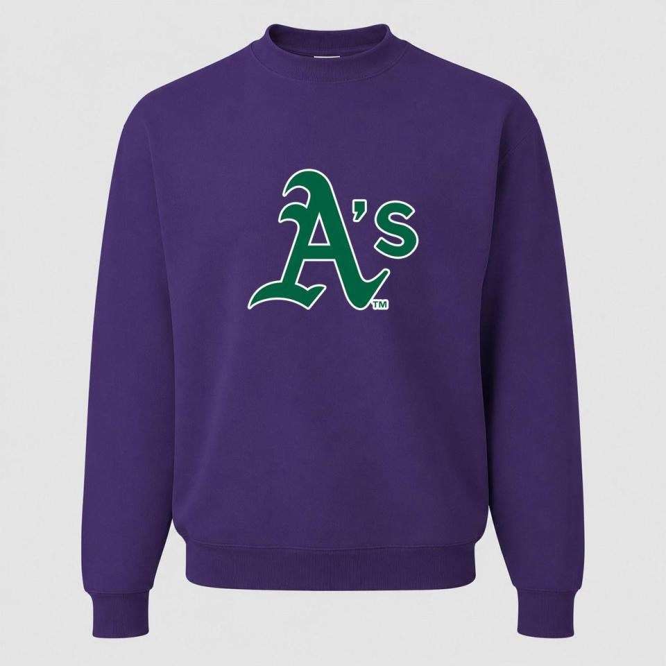 Men's Oakland Athletics Crewneck Sweatshirt - Purple