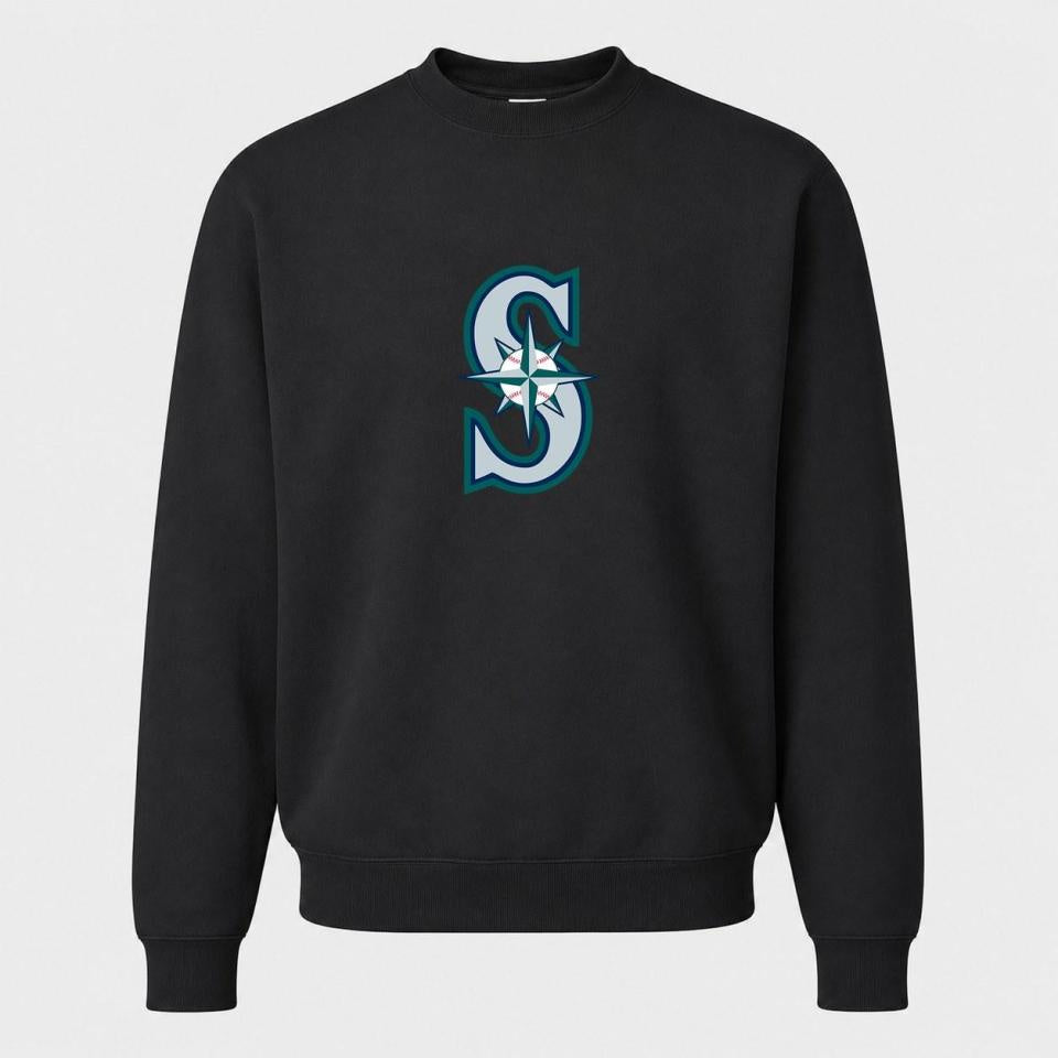 Men's Seattle Mariners Crewneck Sweatshirt - Black