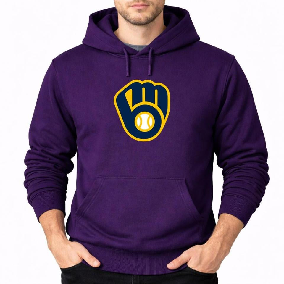Men's Milwaukee Brewers Pullover Hoodie - Purple