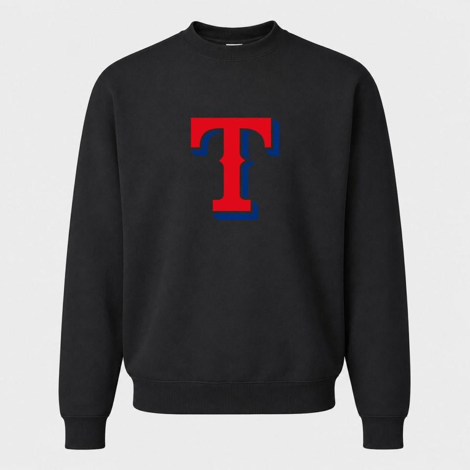 Men's Texas Rangers Crewneck Sweatshirt - Black