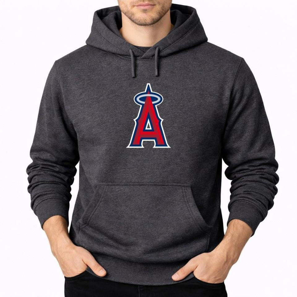Men's Los Angeles Angels Pullover Hoodie - Charcoal