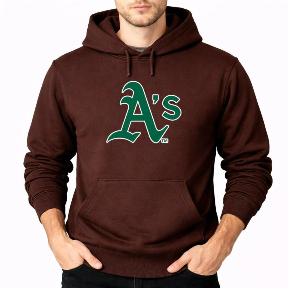 Men's Oakland Athletics Pullover Hoodie - Brown