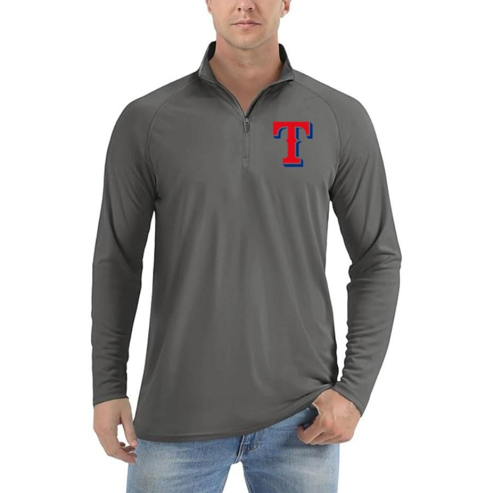 Men's Texas Rangers Polyester Polo - Charcoal
