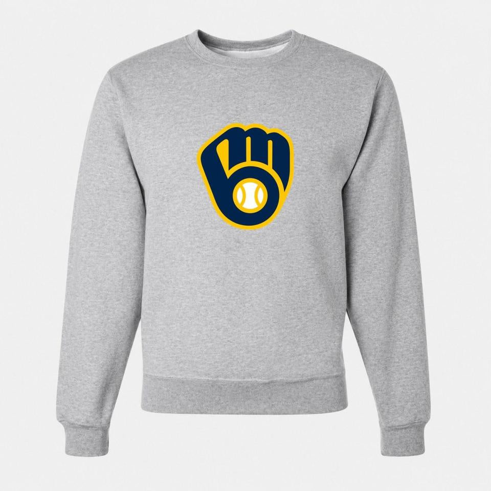 Men's Milwaukee Brewers Crewneck Sweatshirt - Gray