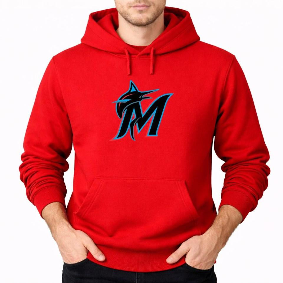 Men's Miami Marlins Pullover Hoodie - Red