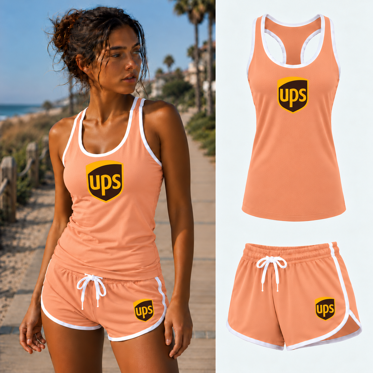UPS women-set peach