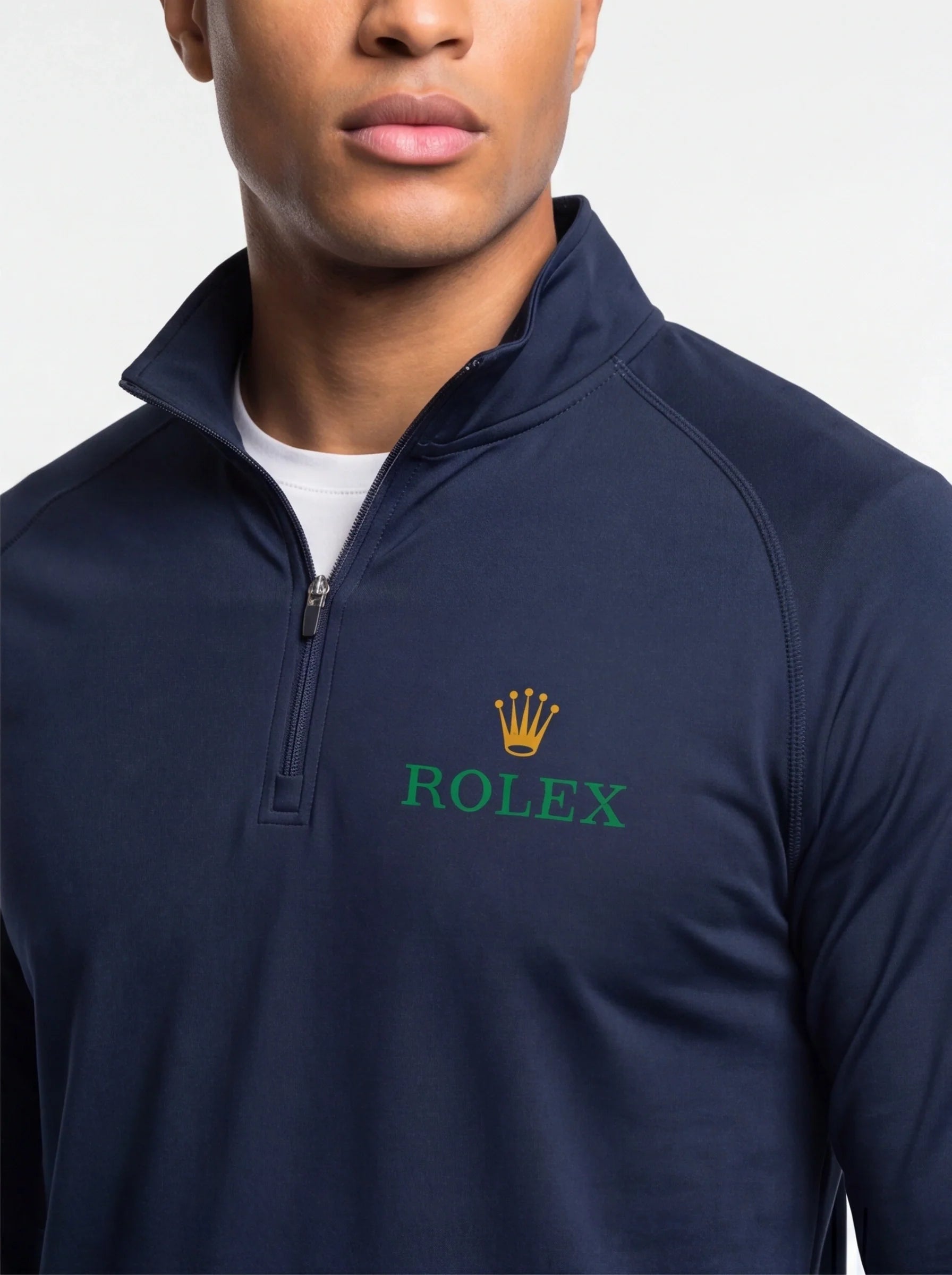 Men's Rolex Lightweight Quarter-Zip Athletic Shirt Long Sleeve Performance Wear